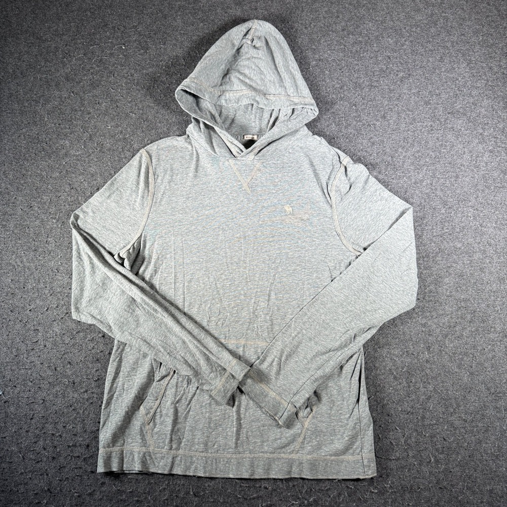 Abercrombie & Fitch Mens Muscle Fit Hoodie Heather Gray Embroidered Logo Size M
